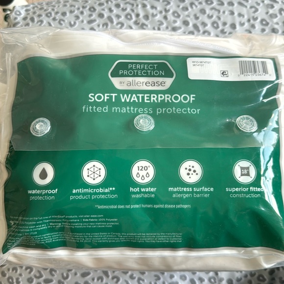 Allerease Queen Perfect Protection waterproof fitted mattress protector - Picture 2 of 2